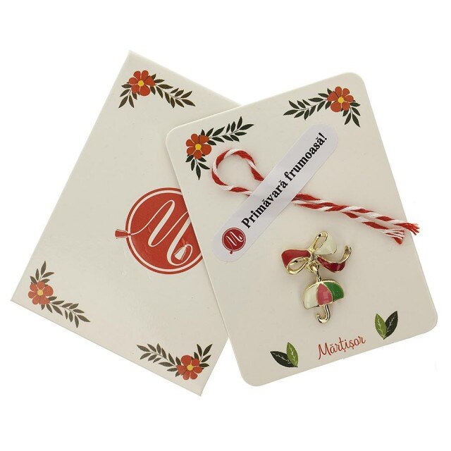 Brosa Jucausa Umbrela Roz Inchis