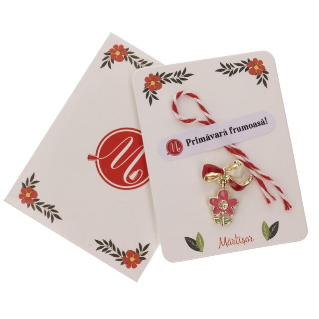 Brosa Jucausa Floare Roz Inchis cu Frunzulite