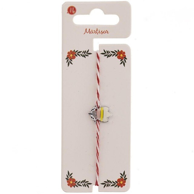 Bratara Argintie Martisor cu Lalea Galbena