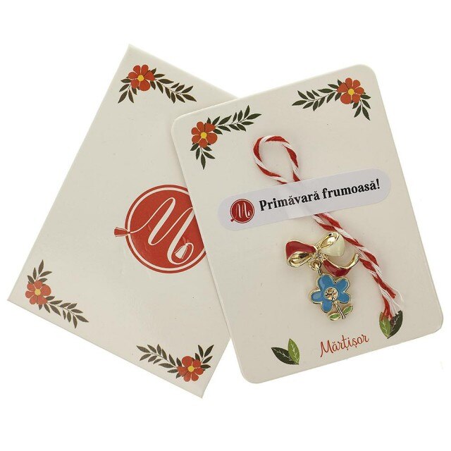 Brosa Jucausa Floare Albastra cu Frunzulite