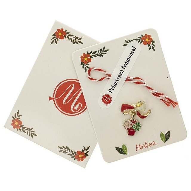 Brosa Jucausa Ghiveci cu Floricele Roz