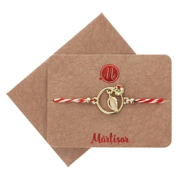 Bratara Aurie Jucausa Frunzulita Bej