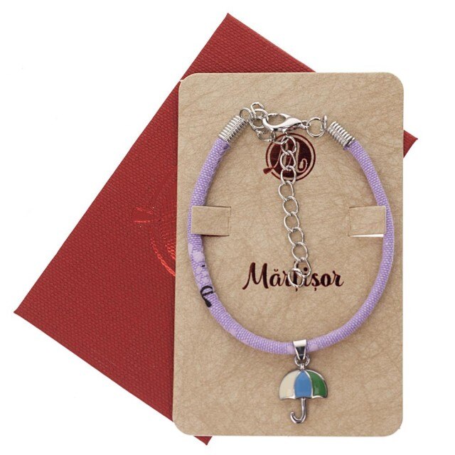 Bratara Mov cu Umbrela Albastra