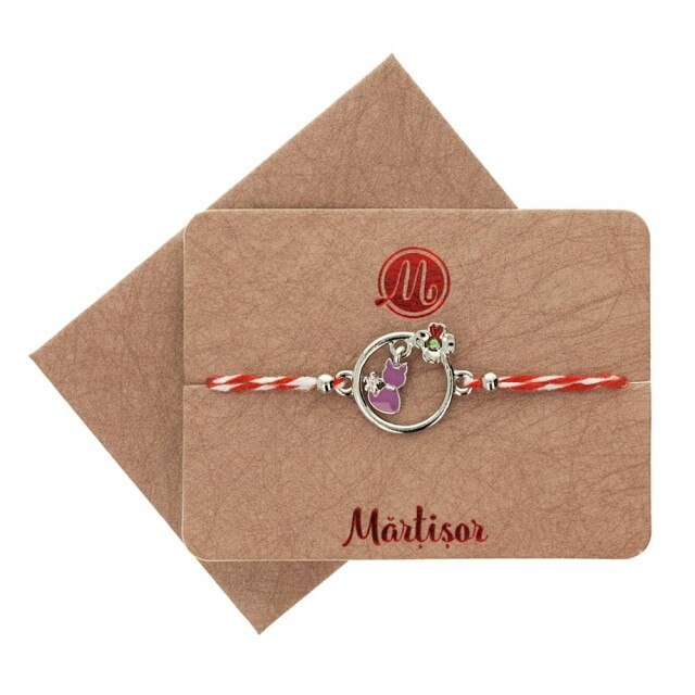 Bratara Argintie Jucausa Pisicuta Mov