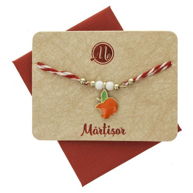 Bratara Aurie Dubla cu Mar Portocaliu