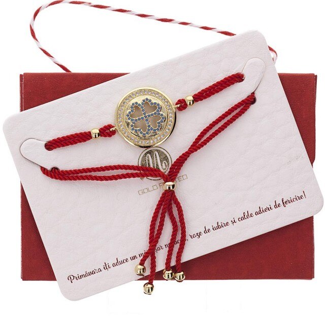 Bratara Martisor Premium Trifoi in Cerc