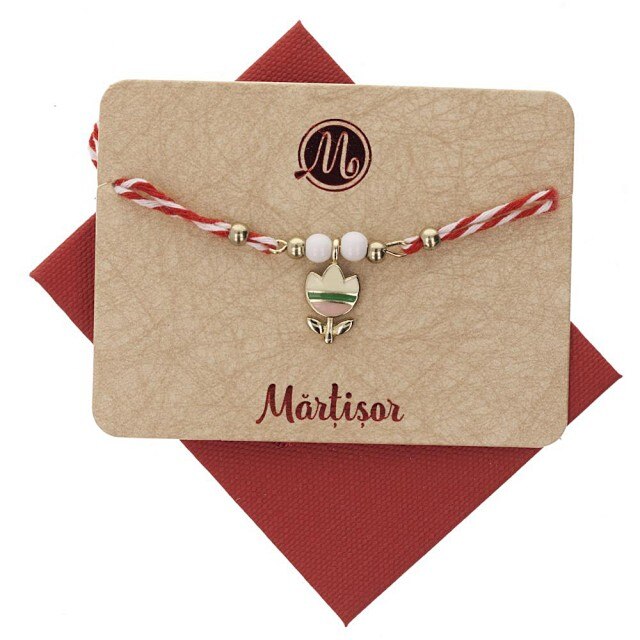 Bratara Aurie Dubla cu Lalea Verde