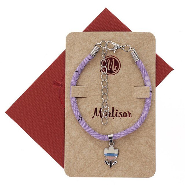 Bratara Mov cu Lalea Albastra