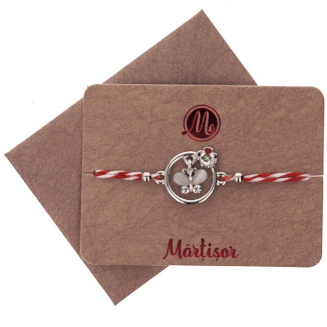 Bratara Argintie Jucausa Fluturas Alb