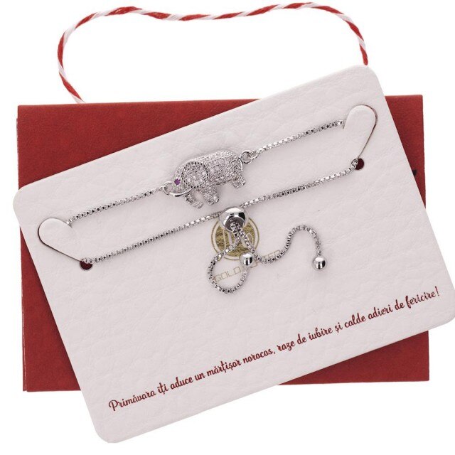 Bratara Argintie Premium Elefant