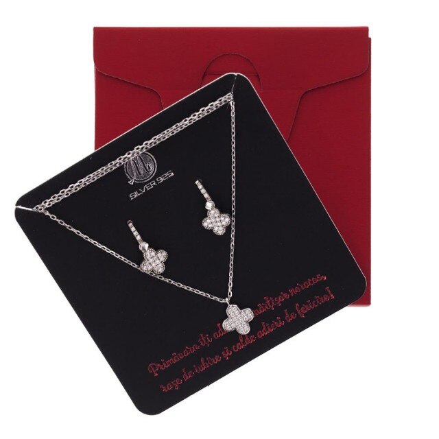 Set Lantisor si Cercei Trifoi Stilizat