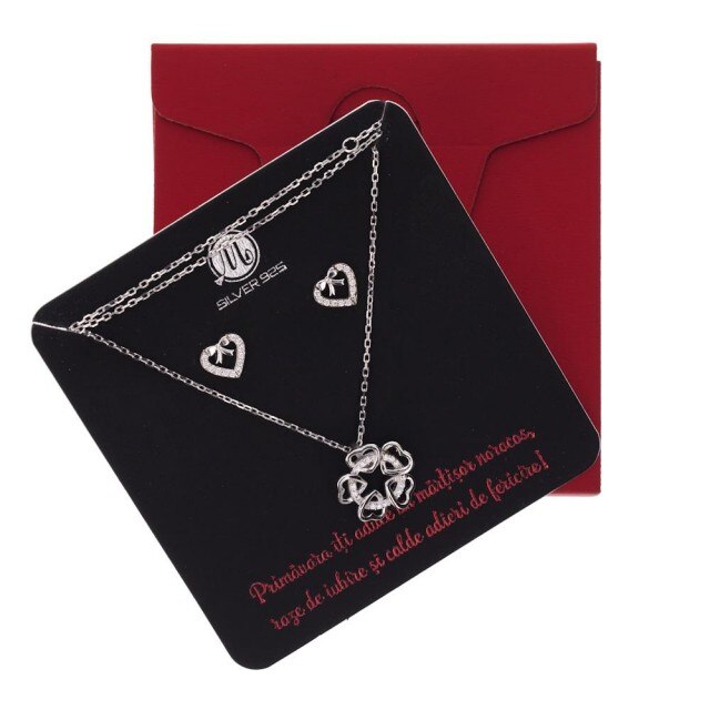 Set Lantisor si Cercei Inimioare