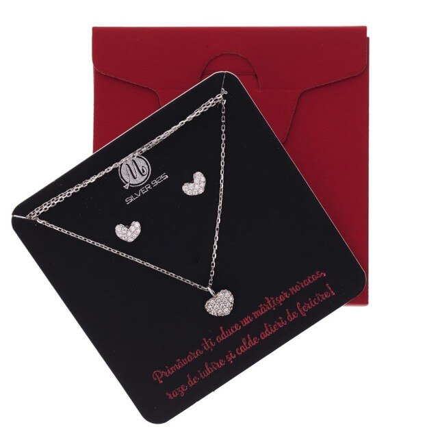 Set Lantisor si Cercei Inima Stralucitoare