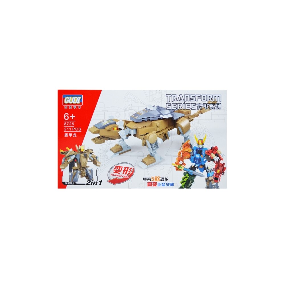 Cuburi, de construit dinozaur/robot, 211 piese, 7toys