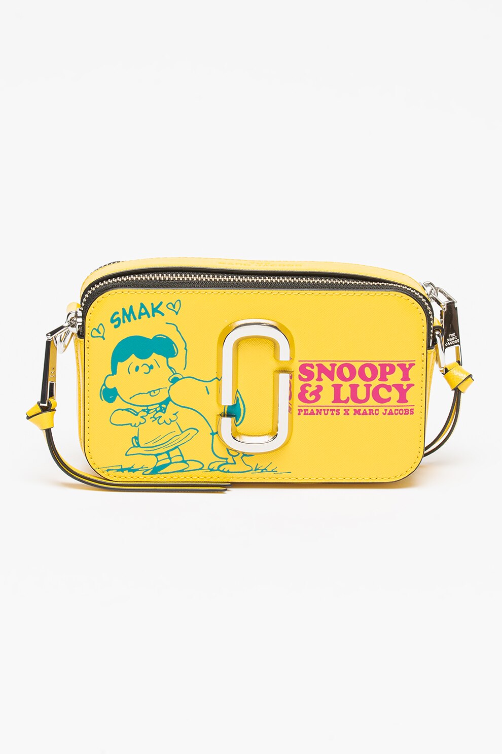 Marc Jacobs, Geanta crossbody din piele Snapshot Snoopy, Galben