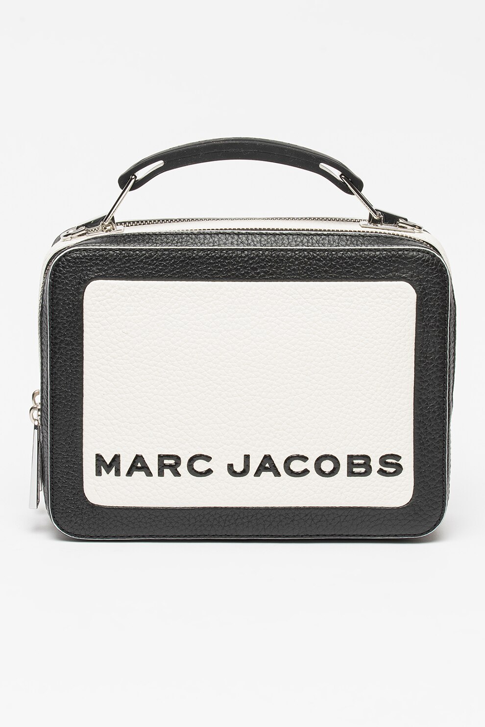 Marc Jacobs, Geanta din piele The Box 23, Alb/Negru