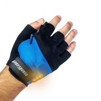 Manusi Pegas cu semnal Led, Albastru, L Manusi Pegas cu semnal Led, Albastru, L