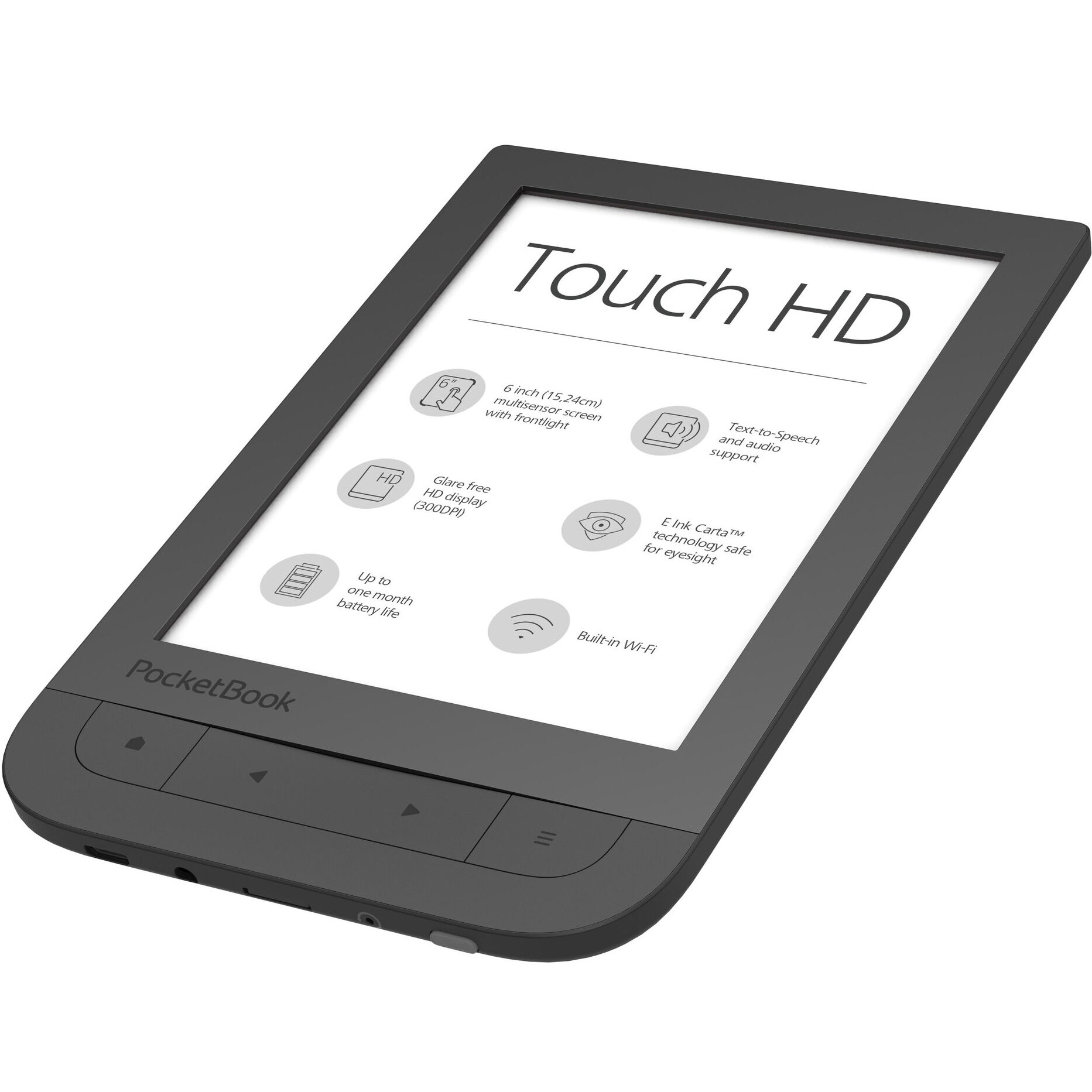 eBook Reader PocketBook Touch HD, E Ink Carta™ HD, 300dpi, 8GB, LED