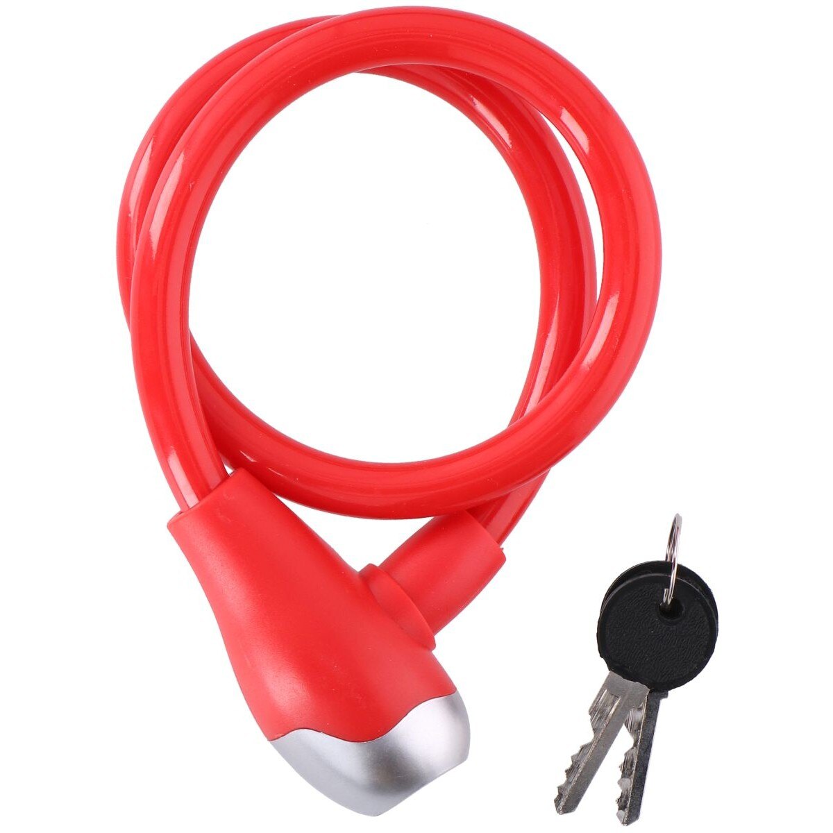 Cablu antifurt bicicleta cu cheie - Dunlop - rosu