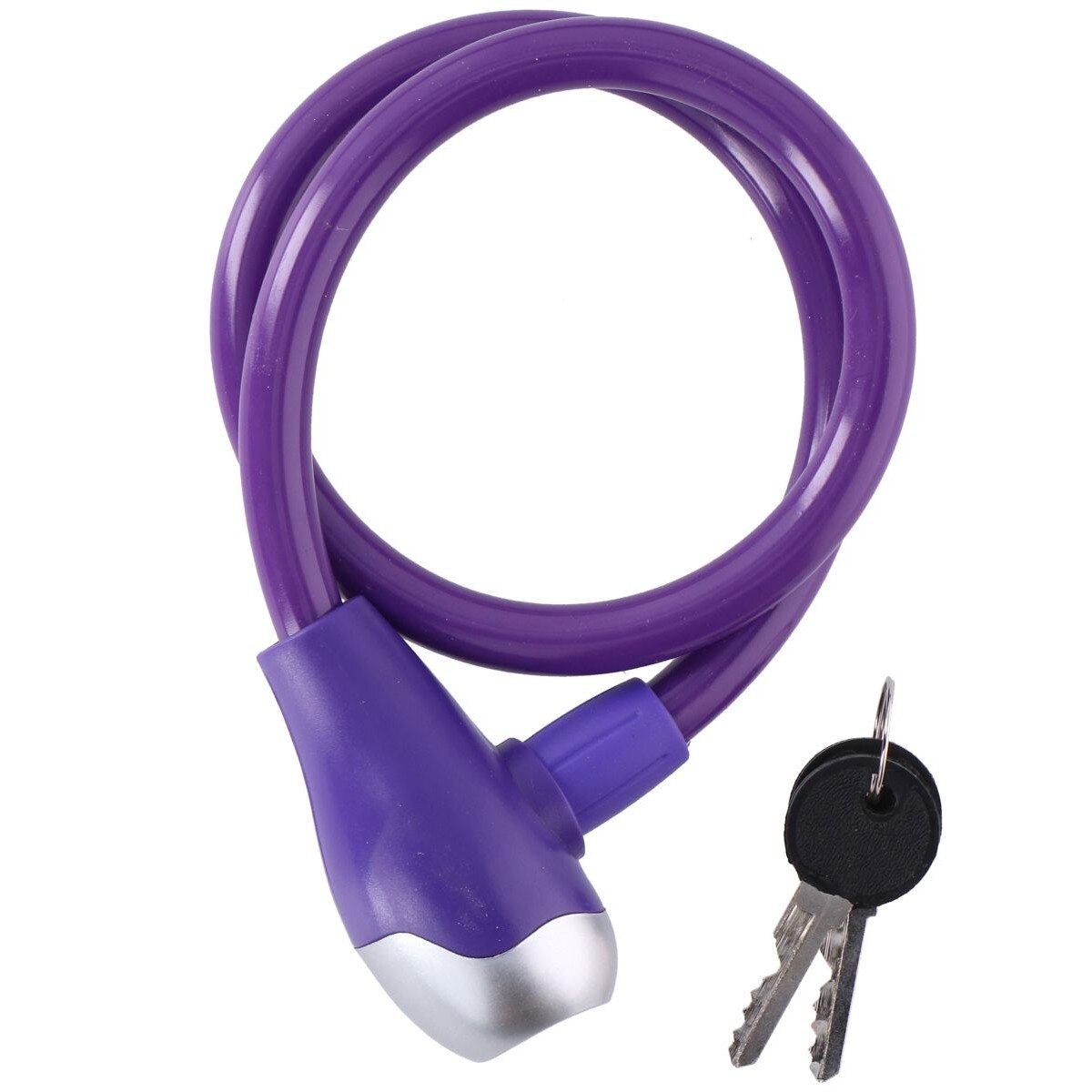 Cablu antifurt bicicleta cu cheie - Dunlop - mov