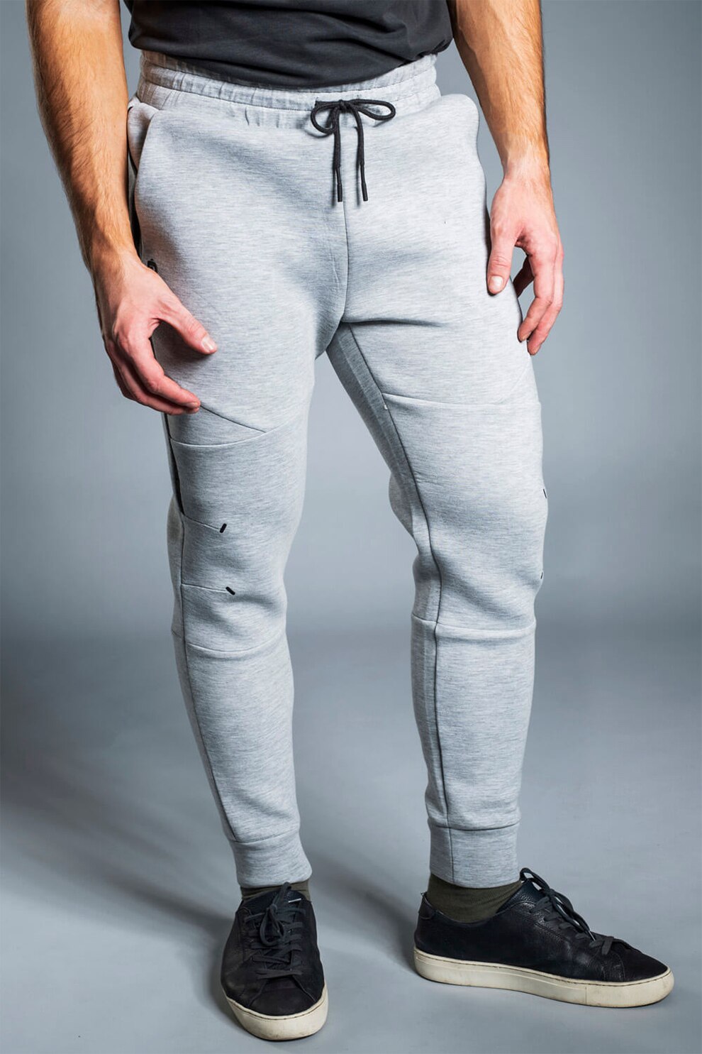 Fundango, Pantaloni sport cu talie ajustabila Blake, Gri melange