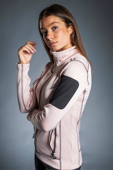 Fundango, Bluza sport cu fermoar pentru drumetii Antila, Roz pastel Fundango, Bluza sport cu fermoar pentru drumetii Antila, Roz pastel