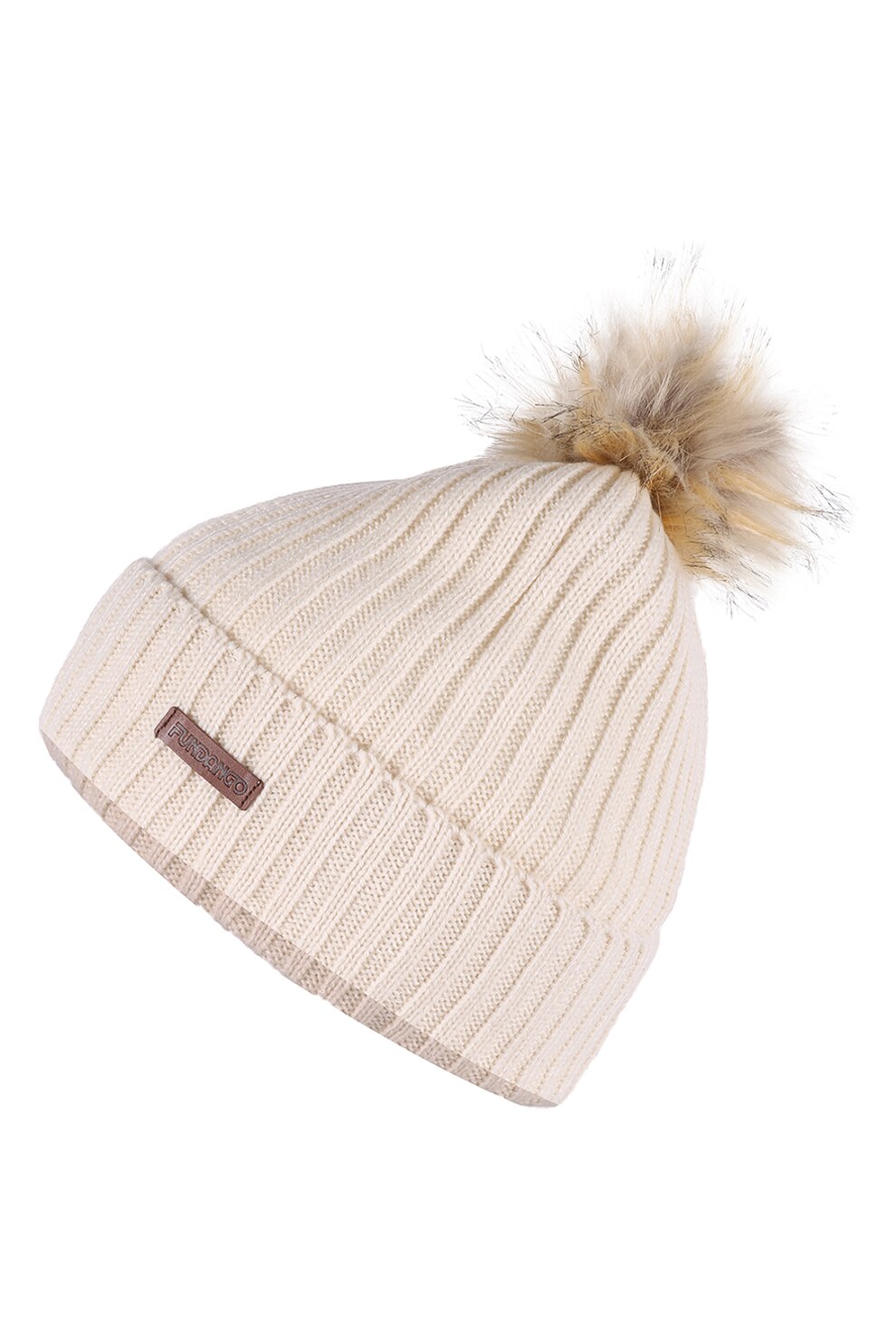 Fundango, Caciula elastica cu ciucure Merna, Alb prafuit