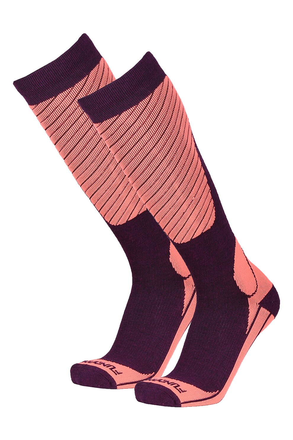 Fundango, Sosete lungi unisex pentru schi, Roz somon/Negru, 35-38