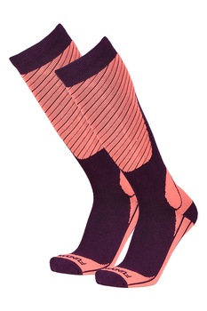 Fundango, Sosete lungi unisex pentru schi, Roz somon/Negru, 35-38 Fundango, Sosete lungi unisex pentru schi, Roz somon/Negru, 35-38