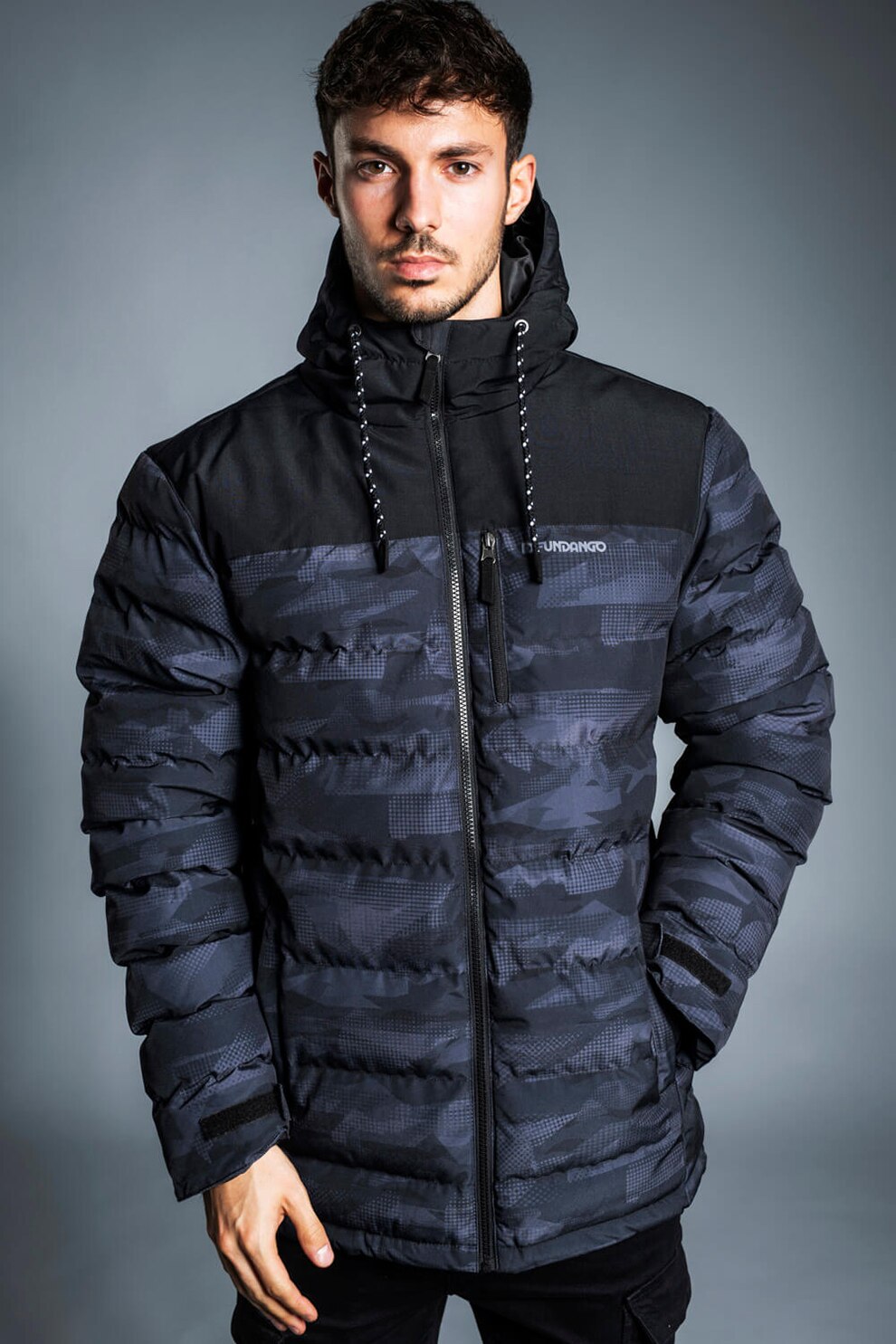 Fundango, Geaca cu vatelina si gluga Passat, Negru/Gri carbune, L