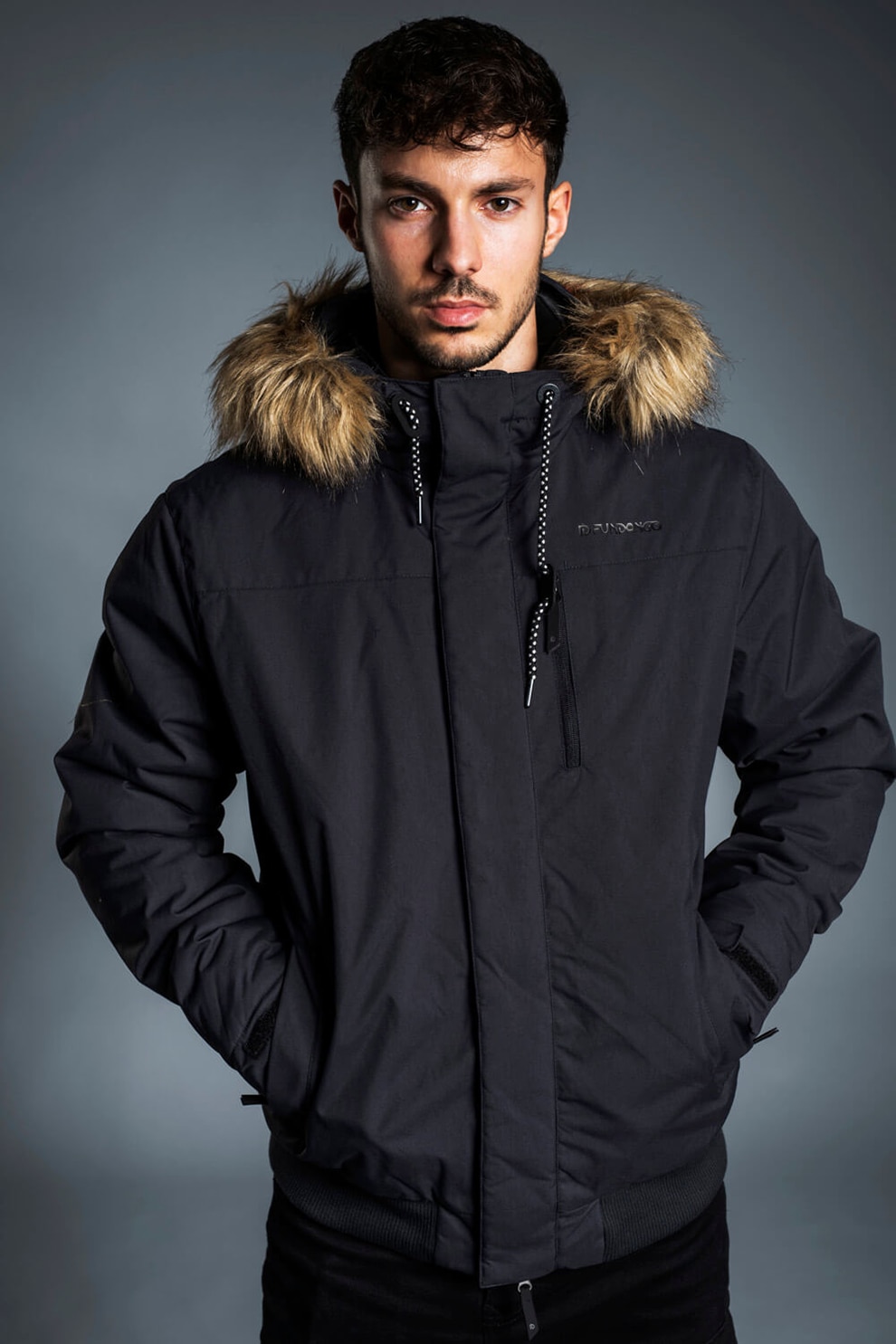 Fundango, Geaca cu gluga Carbone, Negru stins