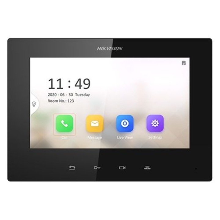 Видео домофонен монитор HIKVISION DS-KH6220-LE1, TCP/IP, TFT LCD 7 инча, Без сензорен екран