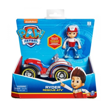 Masinuta cu Figurina Paw Patrol Basic Vehicle Ryder 15 cm Masinuta cu Figurina Paw Patrol Basic Vehicle Ryder 15 cm