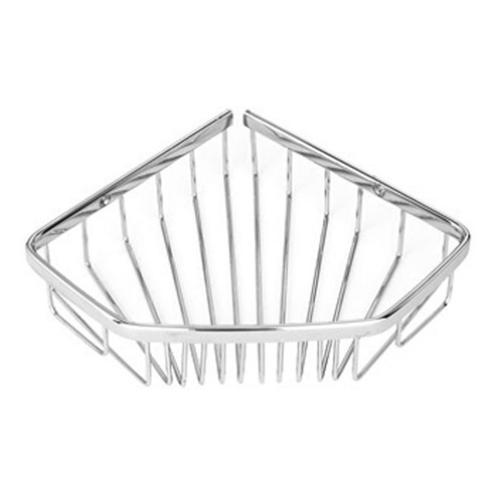 Etajera baie de colt DacEnergy© cromata, dimensiune 15x15x5 cm, culoare gri