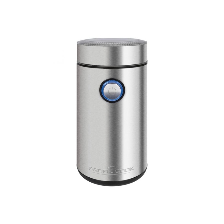 Електрическа кафемелачка Proficook, PC-KSW 1216, корпус от неръждаема стомана, нож с 2 остриета, капацитет 40 g, мощен мотор, бързо мелене, сребриста