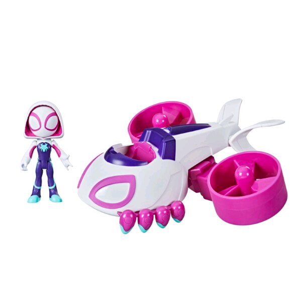 Set Figurina cu Motocicleta Spidey And His Amazing Friends Ghost Copter 25 cm