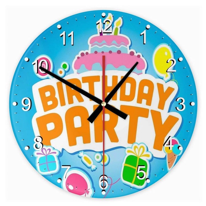 Boldog Szülinapot 76 kör alakú üveg óra falióra