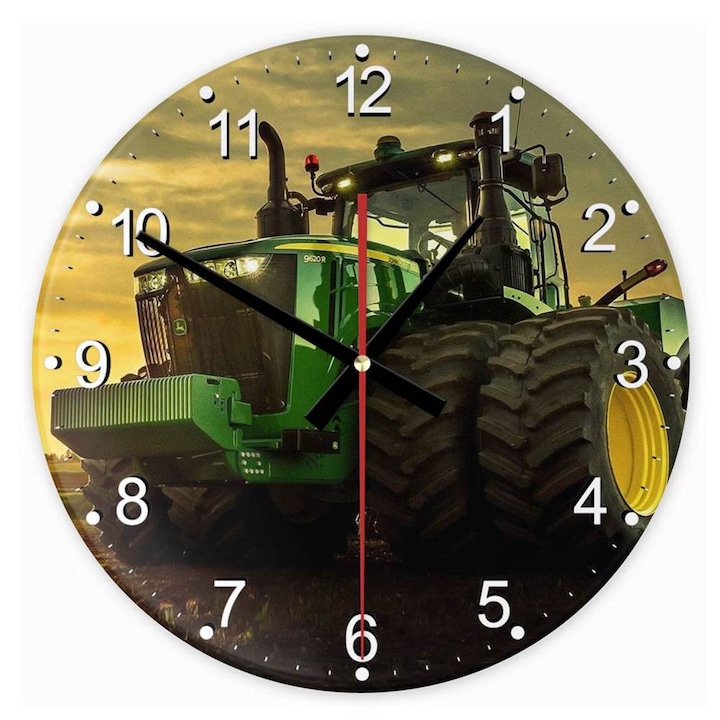 John Deere traktor 31 kör alakú üveg óra falióra