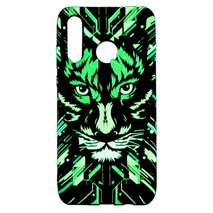 Husa de telefon, LUXO, compatibil cu Huawei P30 Lite, model HyperTech Puma cu efect fosforescent, TPU, multicolor