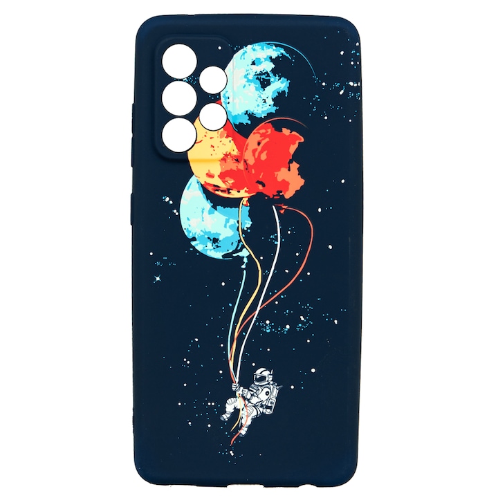 Husa de telefon, LUXO, compatibil cu Samsung Galaxy A52, model Balloons or Planets cu efect fosforescent, TPU, multicolor