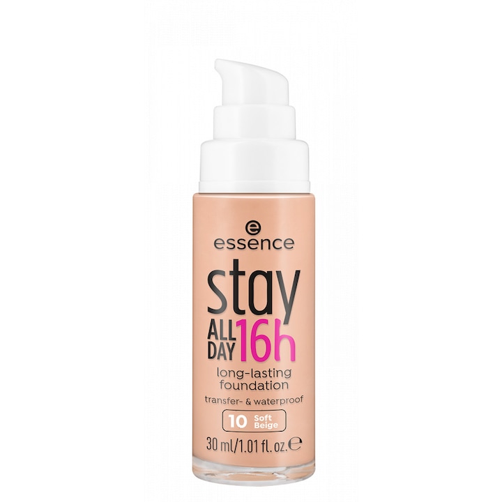 Essence Stay All Day 16h Long-Lasting alapozó, 30 ml, 10 Soft Beige
