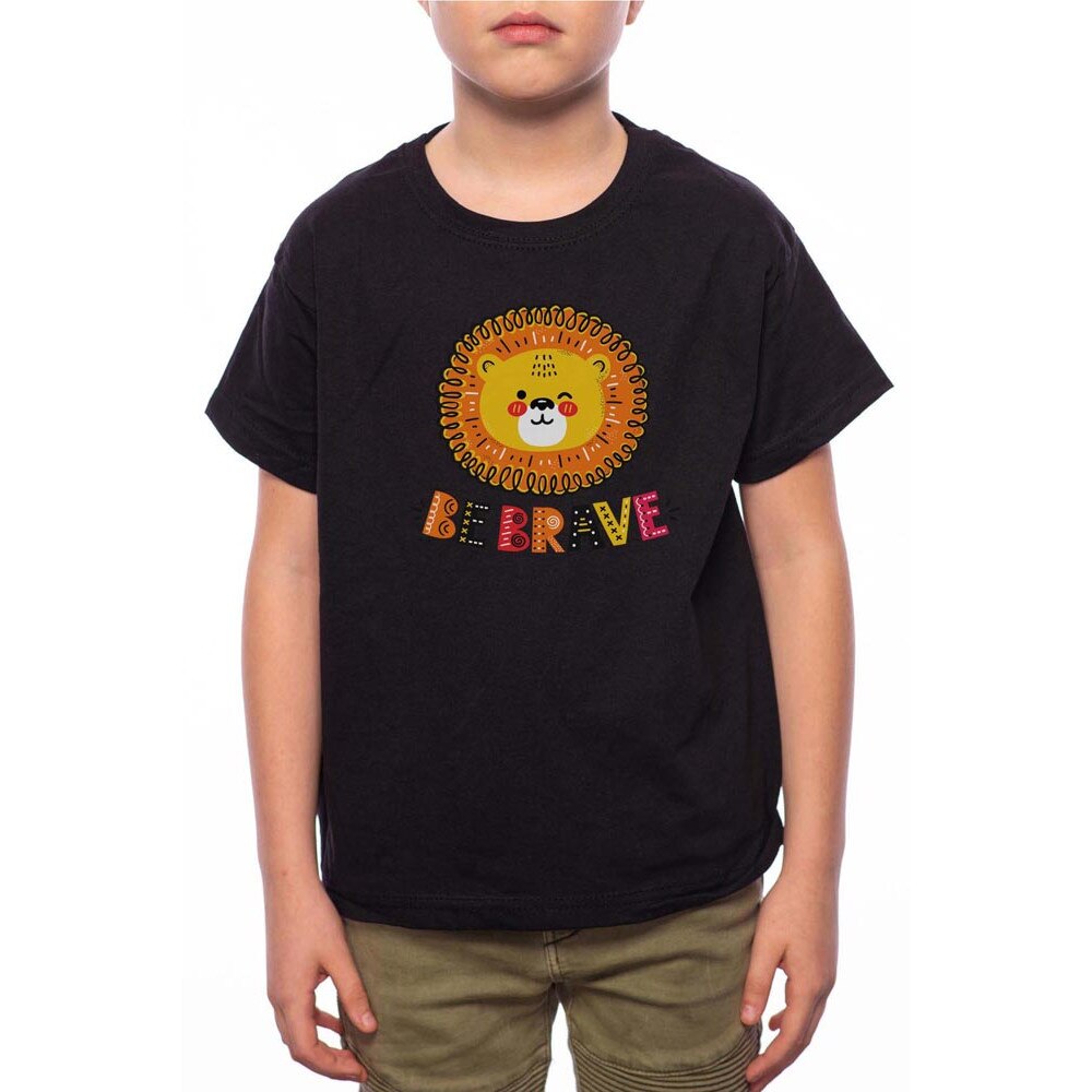 Tricou Baiat, Be Brave, 100% Bumbac, A104, Negru