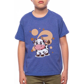 Tricou Baiat, Cute Cow, 100% Bumbac, B105, Albastru Tricou Baiat, Cute Cow, 100% Bumbac, B105, Albastru