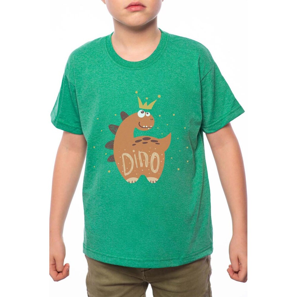 Tricou Baiat, Dino, 100% Bumbac, B109, Verde