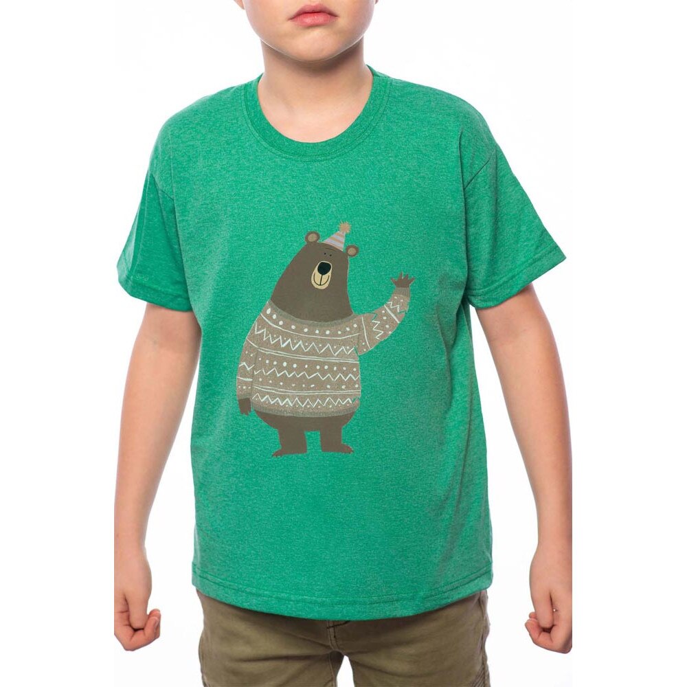 Tricou Baiat, Hello Bear, 100% Bumbac, G117, Verde