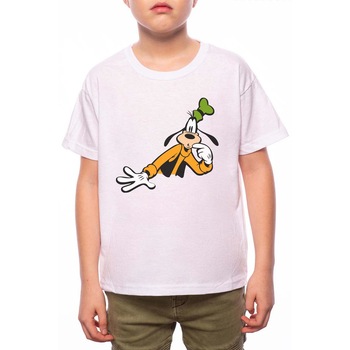 Tricou Baiat, Pluto In Casual, 100% Bumbac, W136, Alb Tricou Baiat, Pluto In Casual, 100% Bumbac, W136, Alb