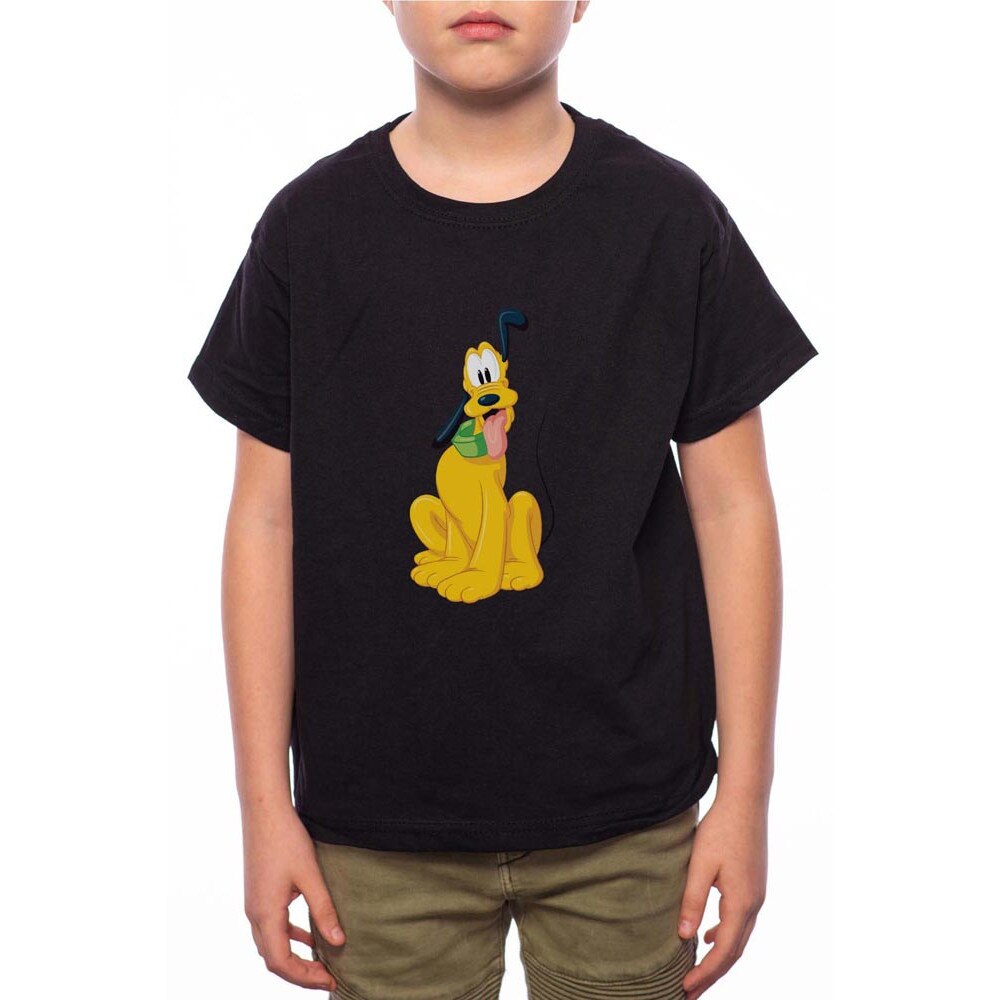 Tricou Baiat, Pluto, 100% Bumbac, A135, Negru