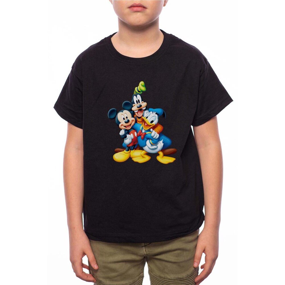 Tricou Baiat, Donald Mickey And Pluto, 100% Bumbac, W138, Negru