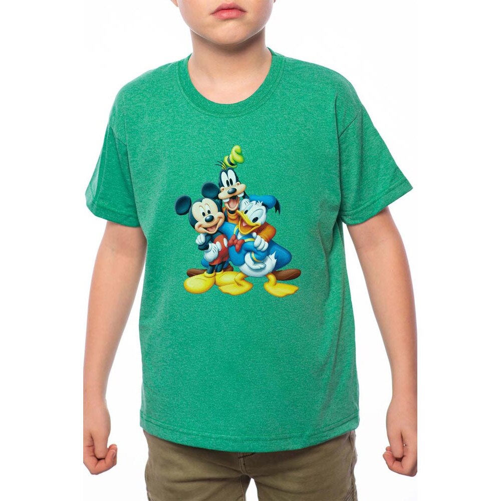 Tricou Baiat, Donald Mickey And Pluto, 100% Bumbac, W138, Verde