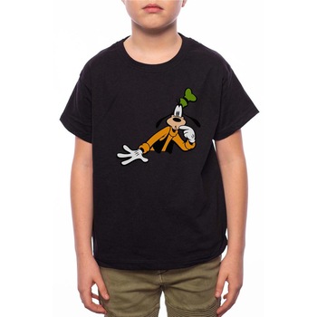 Tricou Baiat, Pluto In Casual, 100% Bumbac, W136, Negru Tricou Baiat, Pluto In Casual, 100% Bumbac, W136, Negru